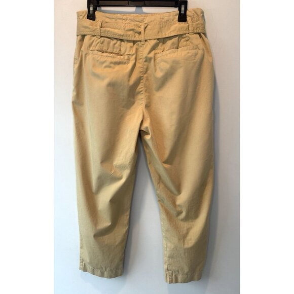 Lauren Ralph Lauren Womens Tan Khaki Paper Bag High Waist Belted Pants 8 Capsule - Picture 5 of 13